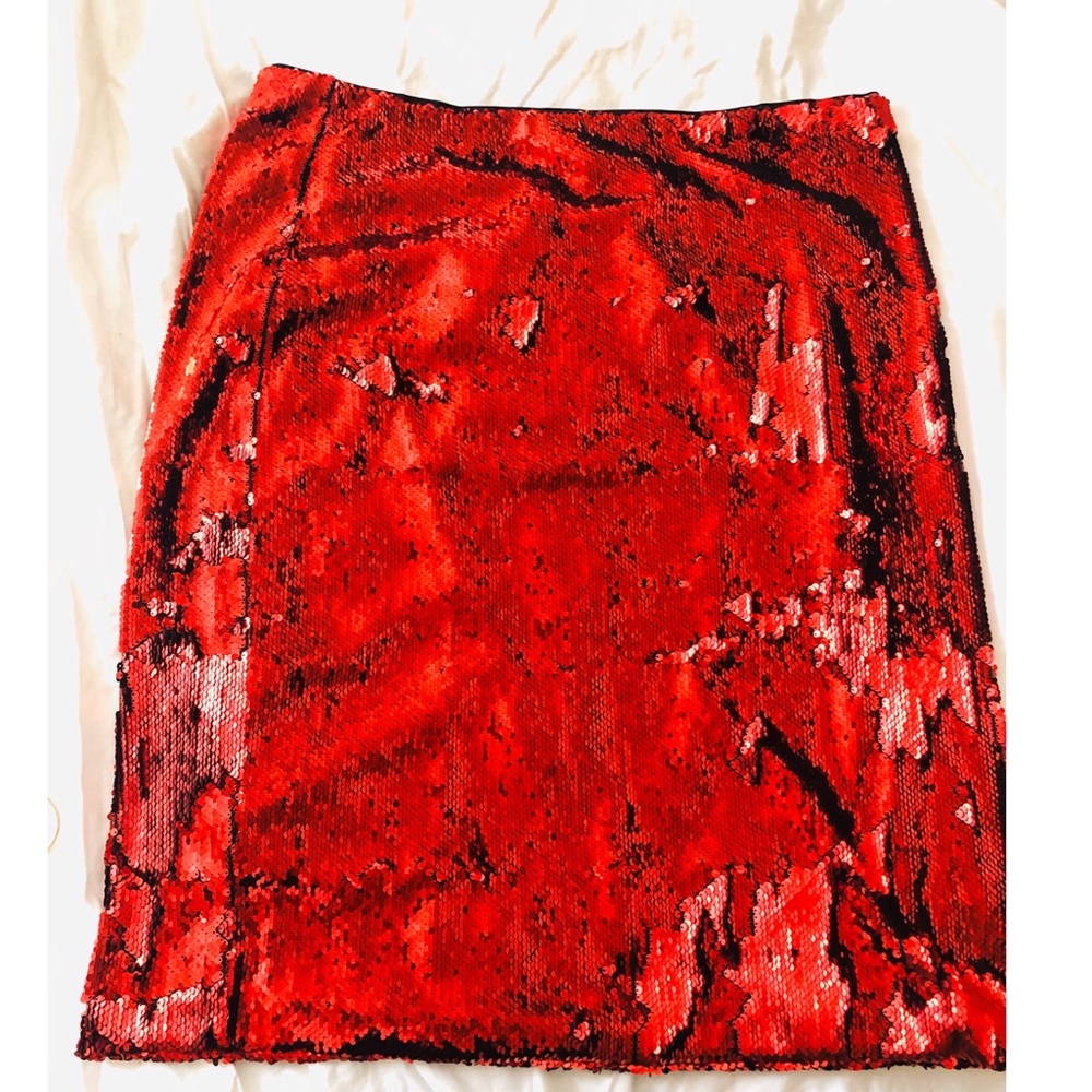 Eloquii red sequin skirt 20